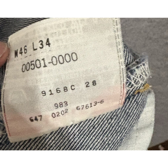 Vtg Levis 501xx Jeans Mens 44x29 Blue Button Fly - SEE NOTES‎ - Picture 7 of 12